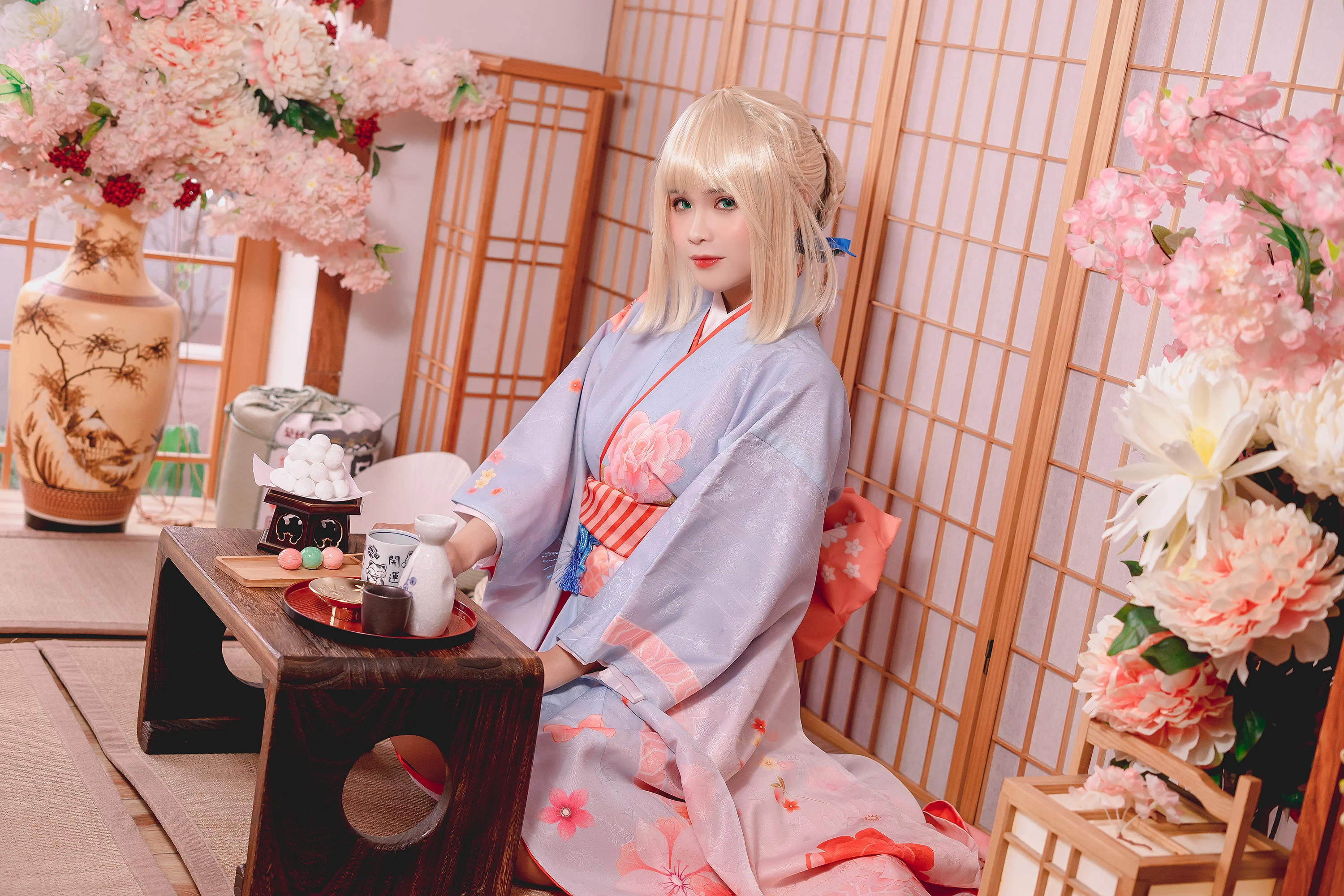 Pyoncos  cosplay Saber Kimono – FateGrand Order